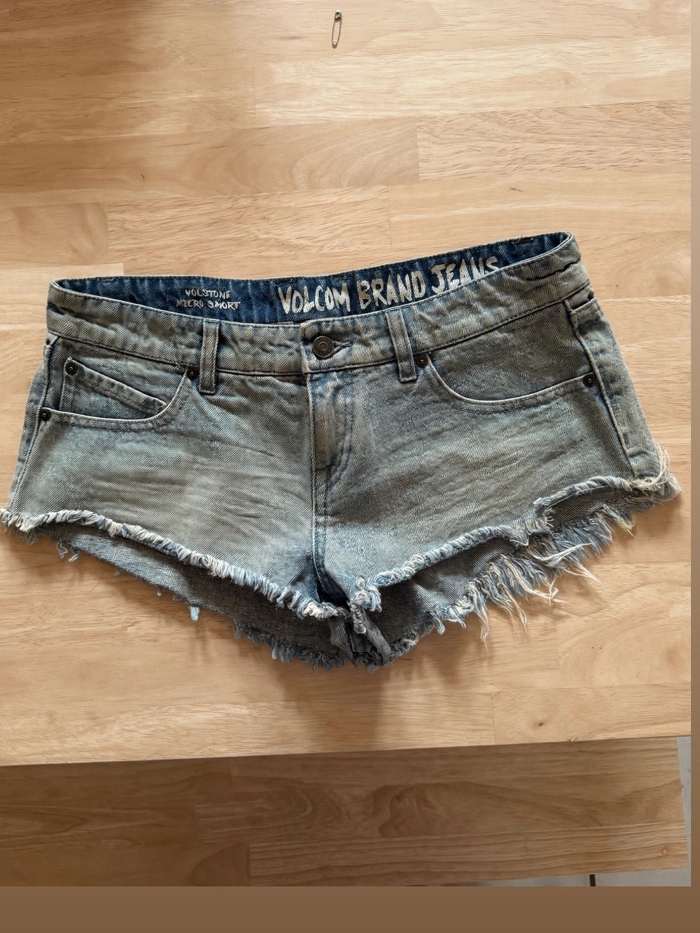 Volcom Women’s Distressed Denim Cutoff Shorts - Washed Blue